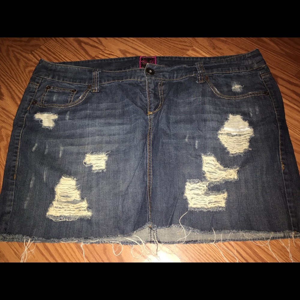 Distressed Mini Skirt